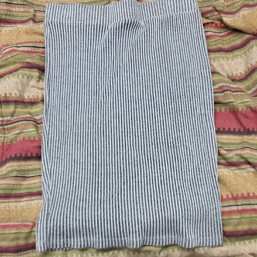 Striped Gray and White Skirt